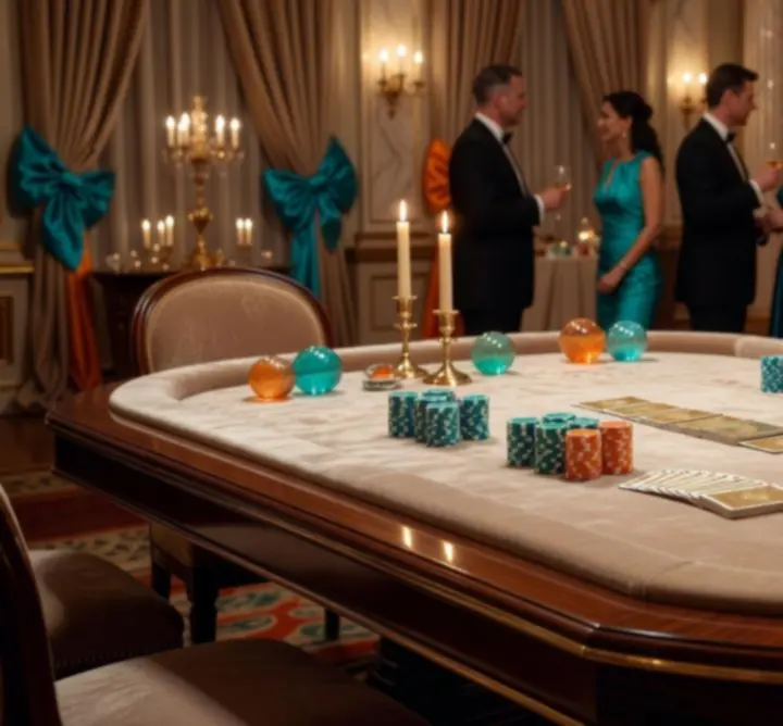 Elegantní pokerově laděný stůl během mobilního kasinového eventu Udalosti Dnes