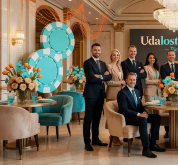 Tým Udalosti Dnes na elegantním kasino-inspirovaném eventu